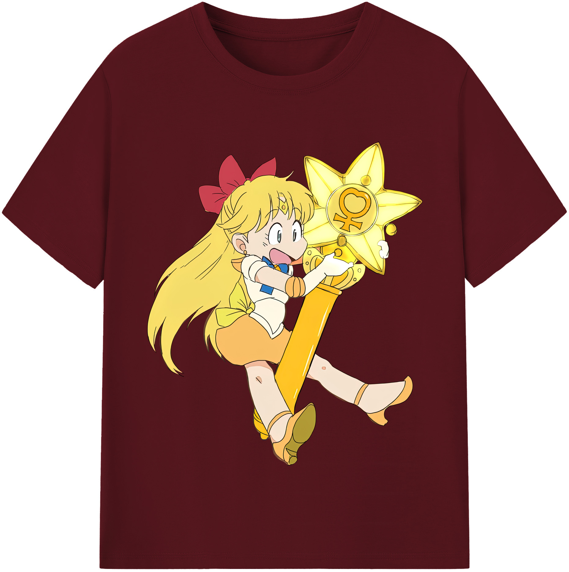 （画像用） 美少女戦士セーラームーン 愛野 美奈子 あいの みなこ Sailor Moon Aino Minako 綿100％半袖Tシャツ（フロントプリント）